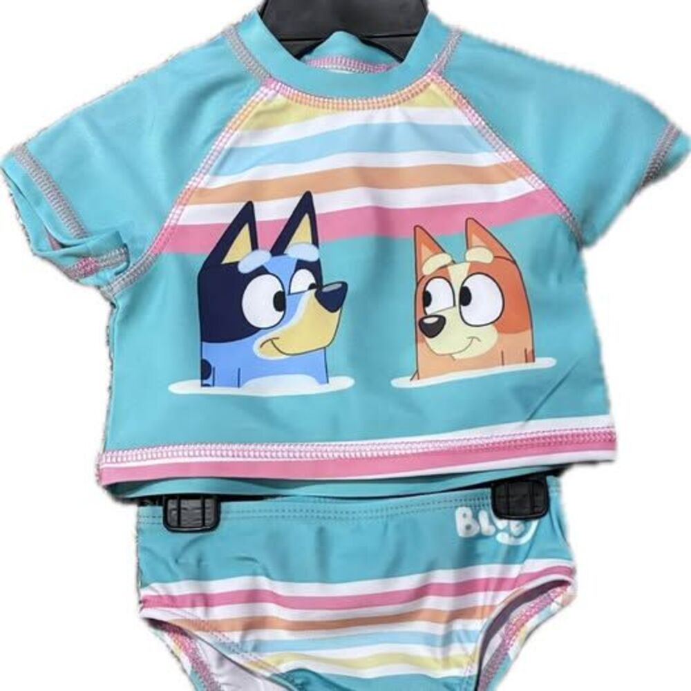 Bluey 2-Piece Rash Guard Swimsuit Set Size 12M